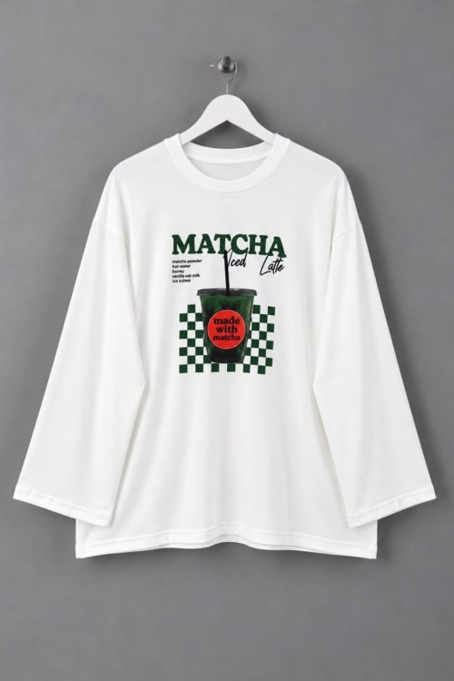 Baskılı Oysh Sweatsirt Matcha