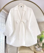 Önü Bağlamalı Kimono Beyaz