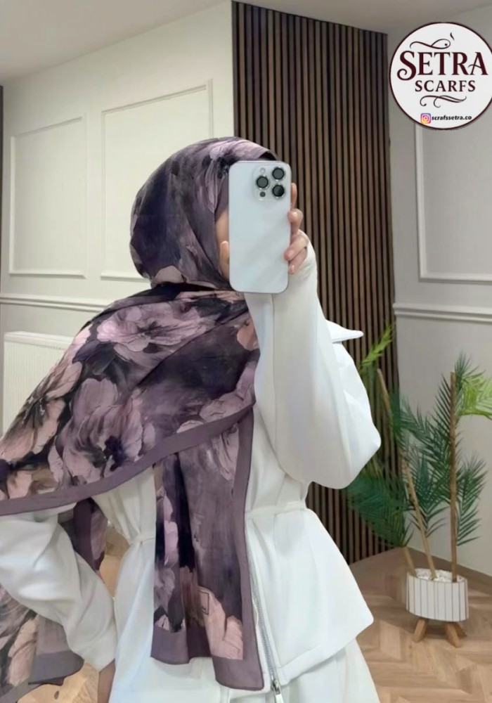 Çiçek Desenli Bambu şal Pudra