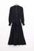 Boydan Düğmeli Kuşaklı Elbise Siyah