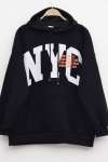 Oversize NYC Baskılı Sweatshirt Siyah