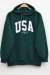Oversize USA Sweatshirt Koyu Yeşil