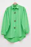 Patlı Taş İşlemeli Gömlek Yeşil
