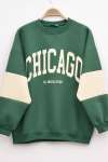 Üç İplik Chicago Sweatshirt Koyu Yeşil