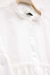 Yakası Fırfırlı Dantel Detay Gömlek Beyaz